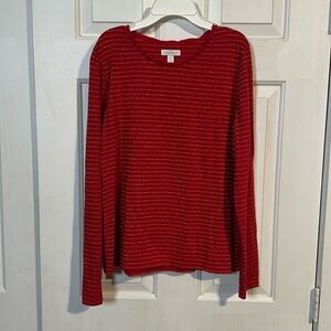 Charter Club Red and Gold Glitter long sleeve XL